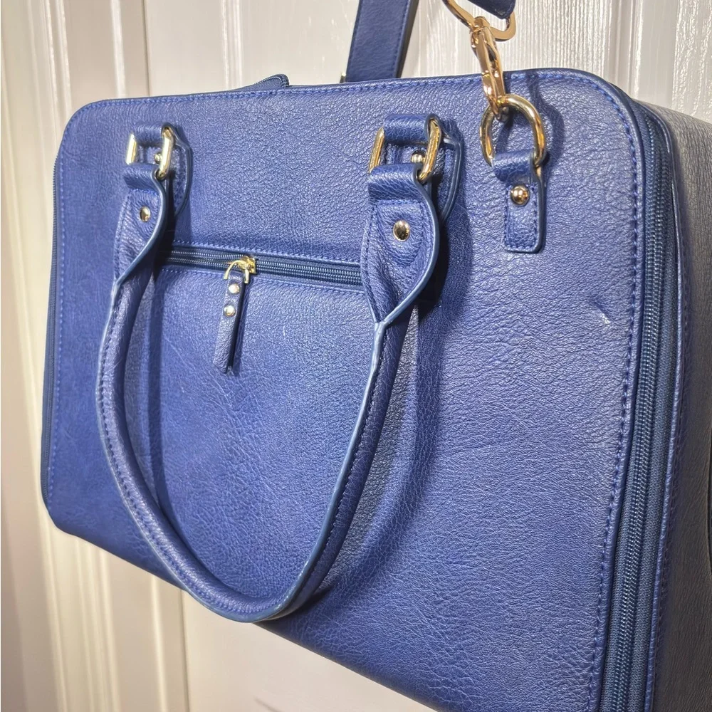 Faux Leather Blue Dog Carrier